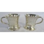 Pair of silver Smithfield tankards London 1929 weight 22.