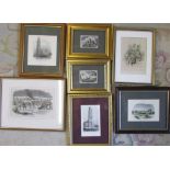 Assorted antique Lincolnshire prints