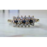 9ct gold cubic zirconia and spinel ring size Q (total weight 1.