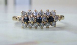 9ct gold cubic zirconia and spinel ring size Q (total weight 1.