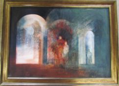 Large oil on canvas by Polish artist Benigna Andrzejczak (1926-2013) entitled Koniec podrozy (End