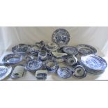 Large quantity of Spode Italian blue and white ceramics