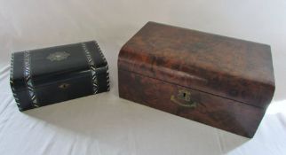 Victorian writing slope (af) & an inlaid box