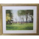 David N Robinson collection - Watercolour 'St James from Louth Park' by Louth artist T E J Brooker