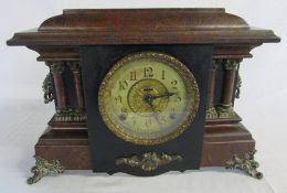 Victorian scrumbled marble effect mantle clock