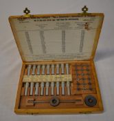 Rare Bergeon watchmakers set of dies and screw taps right hand in original wooden box