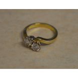 18ct gold diamond crossover / twist ring, approx weight 4.