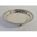 Silver pin dish on three feet Birmingham 1938 maker Elkington & Co weight 2.72 ozt D 9.