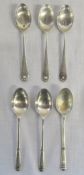 6 silver teaspoons Sheffield 1934 (3) Sheffield 1950 (2) 1953 (1) total weight 2.