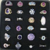 24 silver and silver gilt dress rings