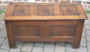 Georgian oak coffer on stile feet