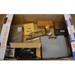 Various watchmakers tools including a spring winder,