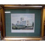 Framed antique print of Stow Church