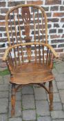 High back Windsor chair with crinoline stretcher