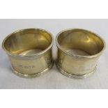 Pair of silver napkin rings London 1917 weight 2.