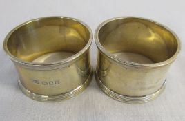 Pair of silver napkin rings London 1917 weight 2.