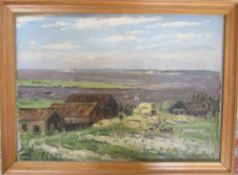 Oil on board 'South Ferriby' by Clive Browne 39 cm x 29 cm