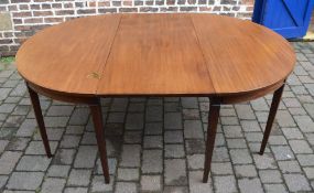 Georgian mahogany demi-lune dining table with 1 leaf (AF)