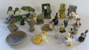 Collection of animal and bird ornaments