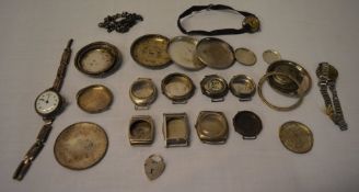 Scrap silver including broken watch cases,