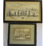 Print of Louth Park Abbey and a framed photograph of Louth Peace celebrations 1919