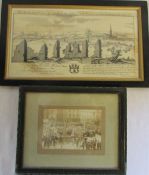 Print of Louth Park Abbey and a framed photograph of Louth Peace celebrations 1919