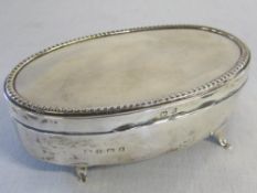 Silver trinket box Birmingham 1910