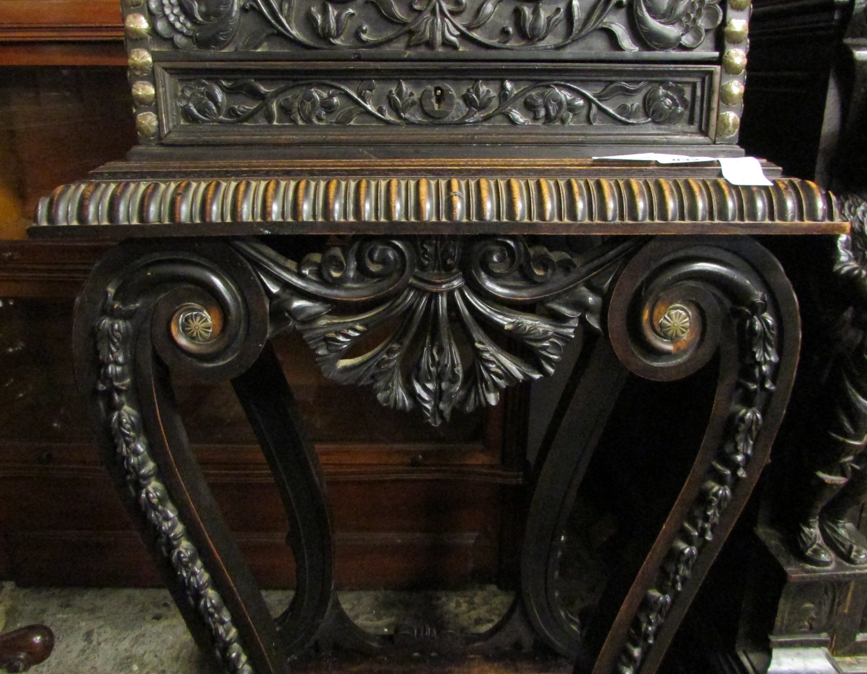 Extremely finely carved late 19th century Anglo Indian, possibly Ceylon, - Image 8 of 12