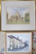 Watercolour of Lincoln Cathedral Chapter House,