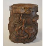 Oriental brush pot H 18 cm