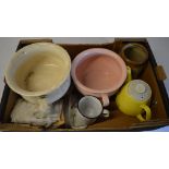 Various ceramics and enamel including chamber pots