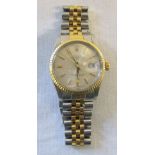 1980's Gents Rolex Oyster Perpetual datejust bi-metal wristwatch (may require servicing/repairs)
