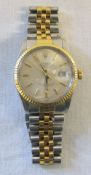 1980's Gents Rolex Oyster Perpetual datejust bi-metal wristwatch (may require servicing/repairs)