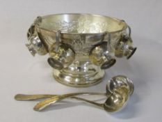 Silver plate punch bowl,