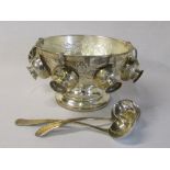 Silver plate punch bowl,