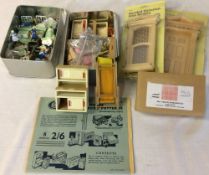 Britains Super Deetail hospital figures & beds, 1950's doll house furniture etc.