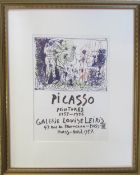 Lithographic poster print by Pablo Picasso for the Galerie Louise Leiris exhibit published in 1957