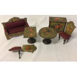 Victorian gilded dolls house furniture (one chair broken)