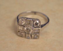 18ct gold stunning diamond Art Deco ring size O