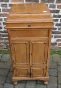 Gramophone cabinet (works removed) with records