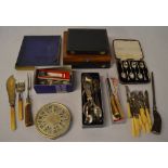 Quantity of silver plated cutlery including fish knives and forks,