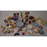 Quantity of ceramics including a Capodimonte figure, various plates/saucers,