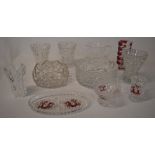 Mixed glassware including vases,