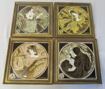 Tubeline & Majolica 4 seasons framed wall tiles