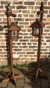 Pair of Ercol style adjustable standard lamps