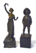 2 small bronze figures,
