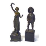 2 small bronze figures,