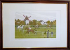 Signed French Artists proof limited edition lithographic print 40/40 of a horse racing scene by