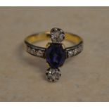 18ct gold sapphire and diamond ring size K