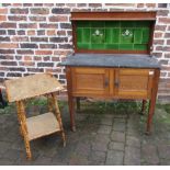 Washstand (a/f) and a cane table